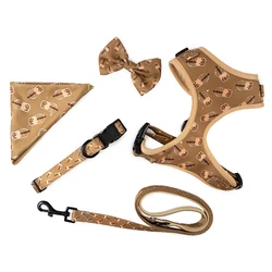 5in1 Hot Sale Custom Dog Harness Manufacturers Adjustable Camouflage Dog Leash Collar Harness Set