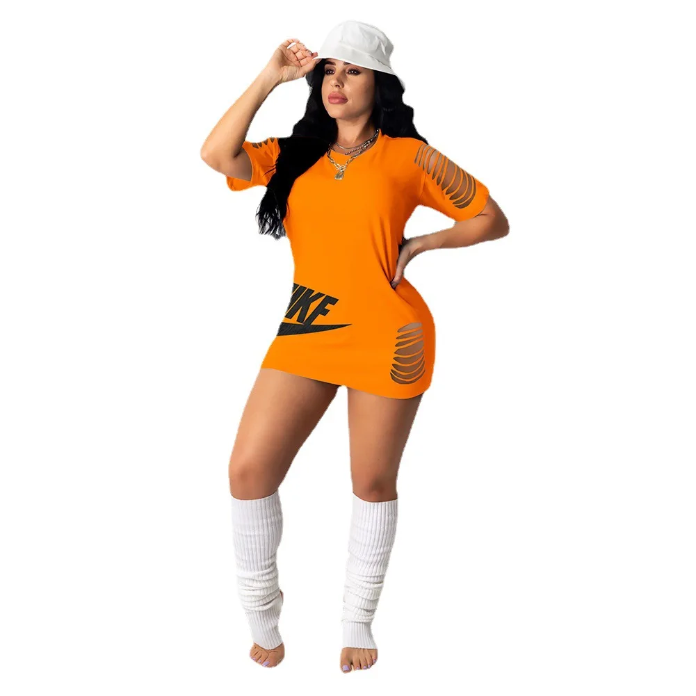 

Black Hole Letter Print Mini Y2k Sexy Dress 2021 Women Summer Half Sleeve O-neck Fashion Plus Size Party Lady Dresses