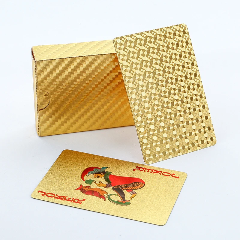 

Classic hot sale plastic playing cards custom printing simple design 24k gold foil playing cards