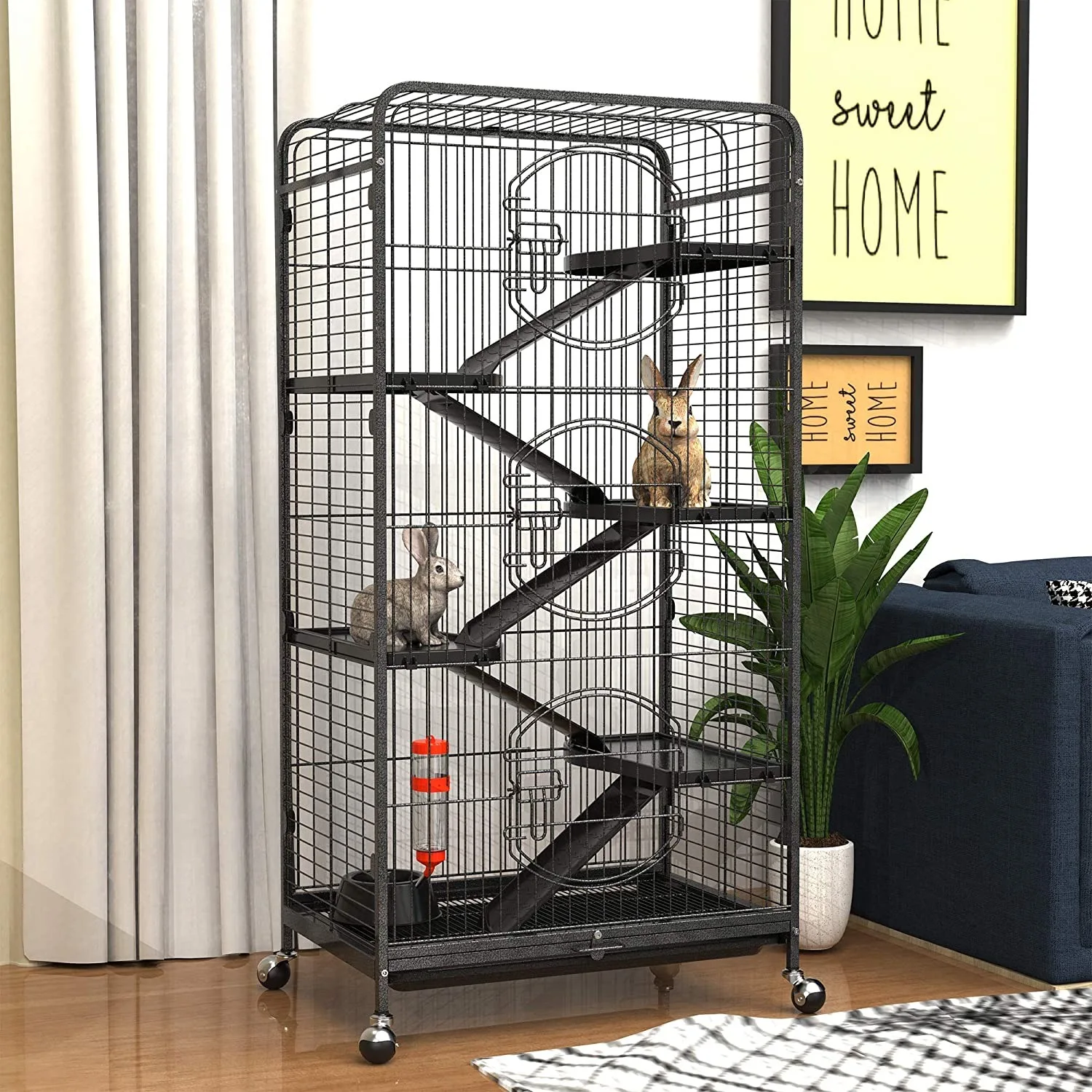 

High quality stainless cage pet animals large cage for rabbit hamster pet rat breeding cage, Black or customized