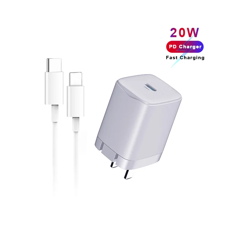 

USB C Charger 20w PD QC 3.0 Adapter Fast Charging Chargers Included Type C Charging Cable, Black white