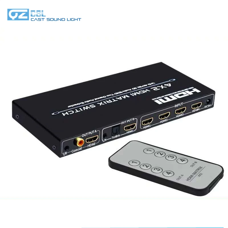 

Factory price Matrix 4K matrix 4x2 matrix switcher splitter, Black