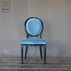 Colorful Medallion side chair blue,grey beige wash linen antique oak wood dining chairs