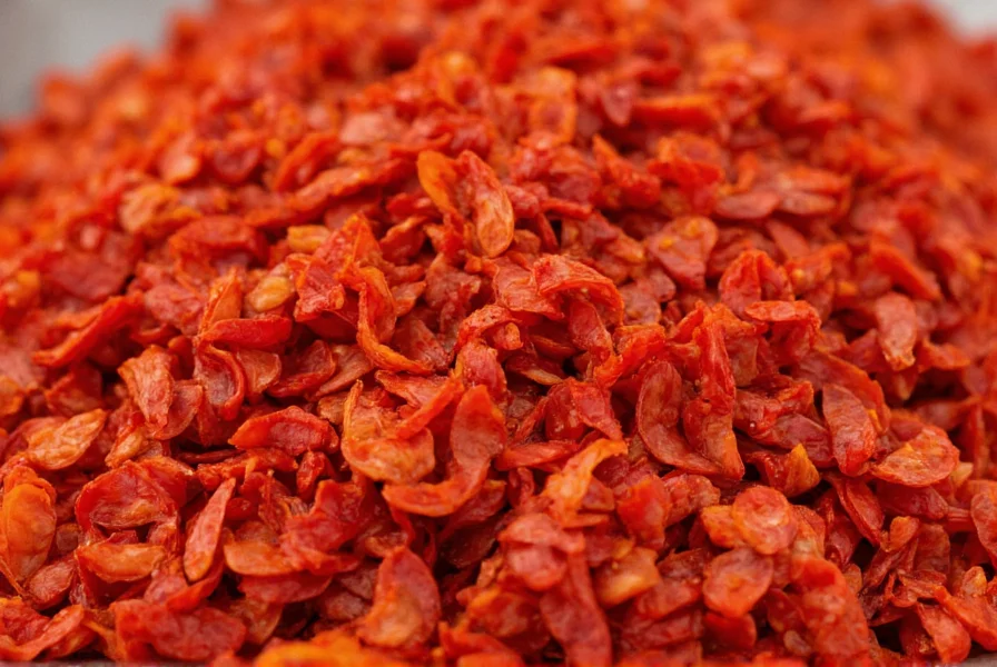 Close-up texture comparison: coarse gochugaru vs fine cayenne powder