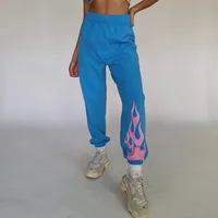 

R10256S Women's new personality print slim high waist pants