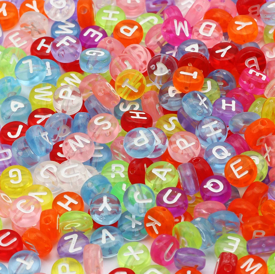 

Multicolor Clear Alphabet Beads  Mixed English Letter Acrylic Beads For Handmade DIY Bracelet