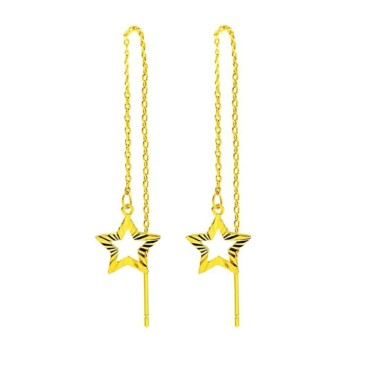 

Gold Plated Star Earrings Exquisite Craftsmanship Gold Star Earrings Ladies Jewelry