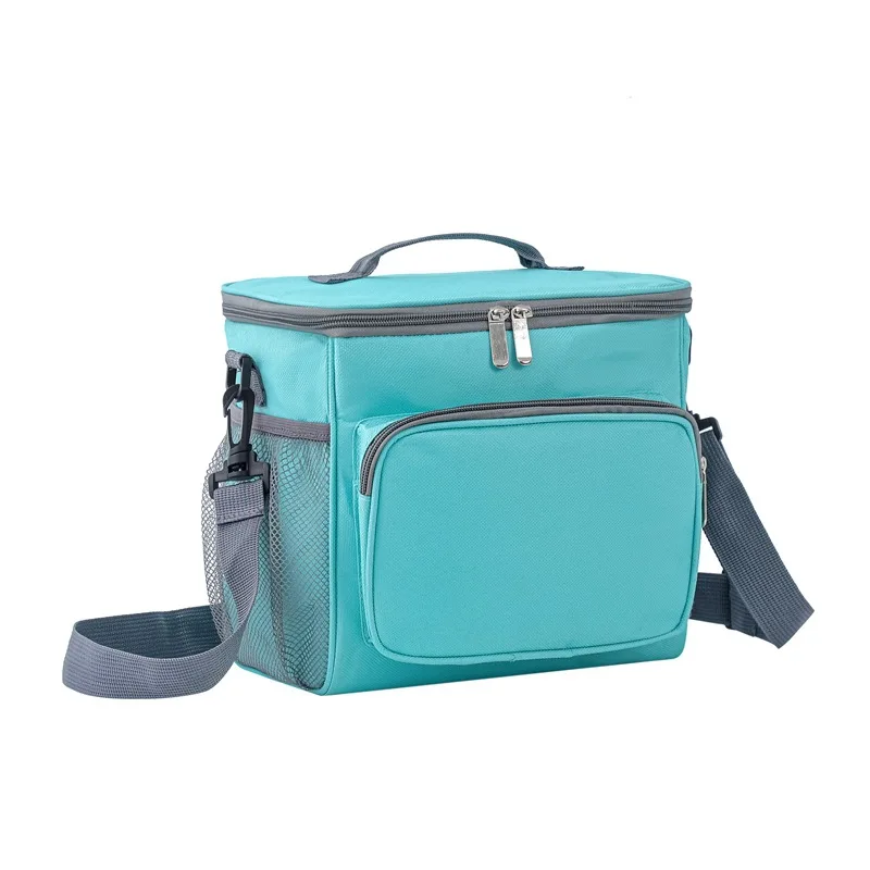 

Cooler Bag Insulated Dual Compartment Lunch Bag with Soft Leakproof Liner and Shoulder Strap Double Deck Reusable Aluminium Foil, 9 colors