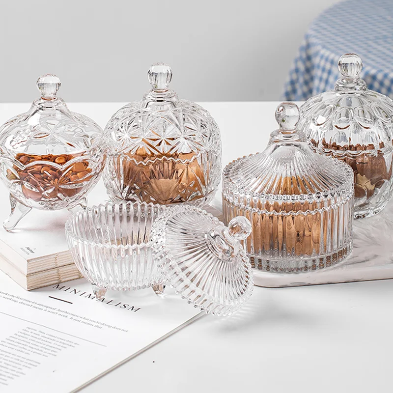 

DELI NewArrive Dried Fruit Storage Luxury Vaccum Small Candy Glass Jar, Clear