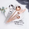 New Modle Round Spoon High Standard Rose Gold Portuguese Cutlery Set