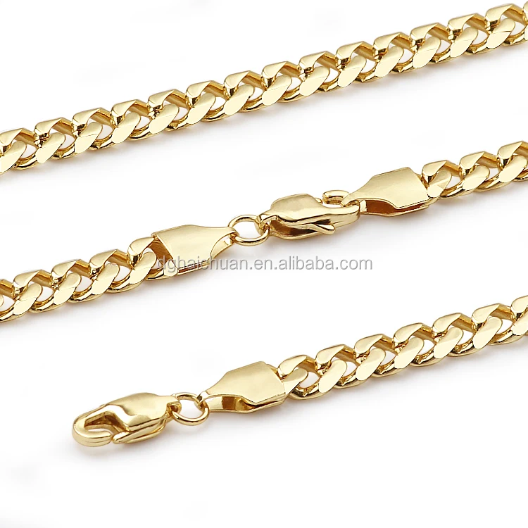

Fashion Stainless steel 18k Gold Plated Cuban Chains Necklace For Women/men