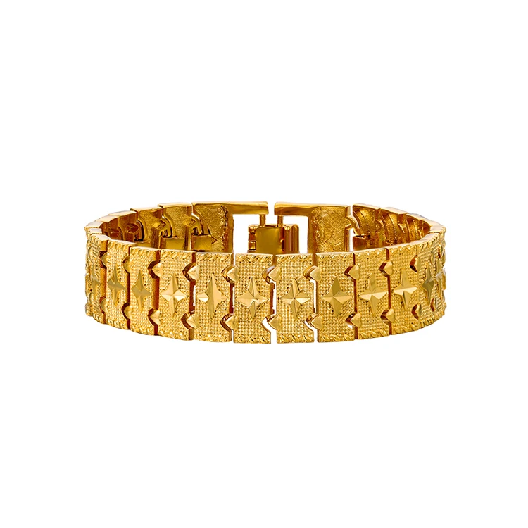 

B-1 Xuping HOT SALE fashion women and men copper jewelry 24k gold color wide bracelet