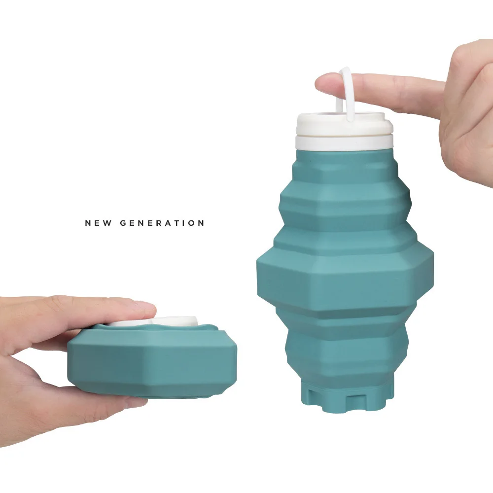 

New 500Ml Portable Outdoor Children's Student Sports Folding Silicone Travel Bottle