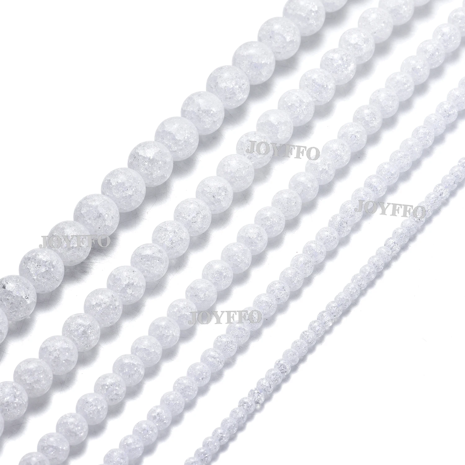 

2020 Amazon Hot-selling Faceted Round 6mm 8mm 10mm White Cracked Glass Crystal Round Loose Beads in Bulk For DIY Jewelry Making, Picture