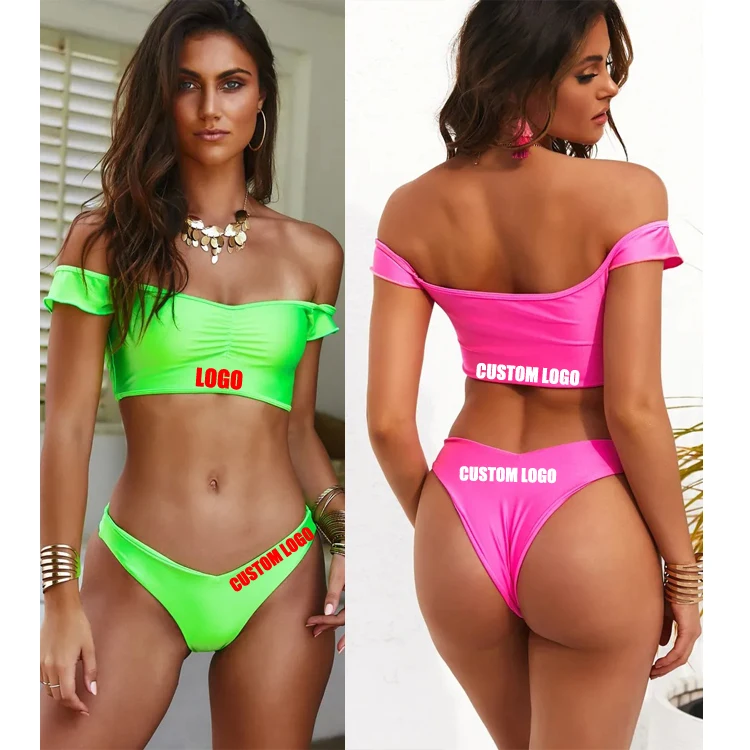 

Free Shipping retro neon retro bathing suits high waist women two piece women bikini two piece tankinis