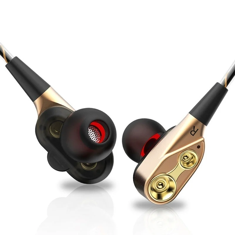 

Hot Sale In Ear Hifi Earphone Double Moving Coil Hybrid Headphone With 4 Speakers