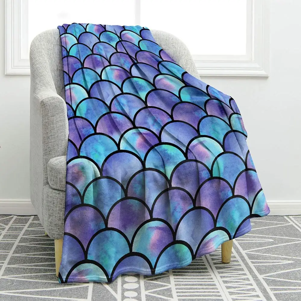 Mermaid Design Custom Package Cotton Polyester Flannel Coral Fleece