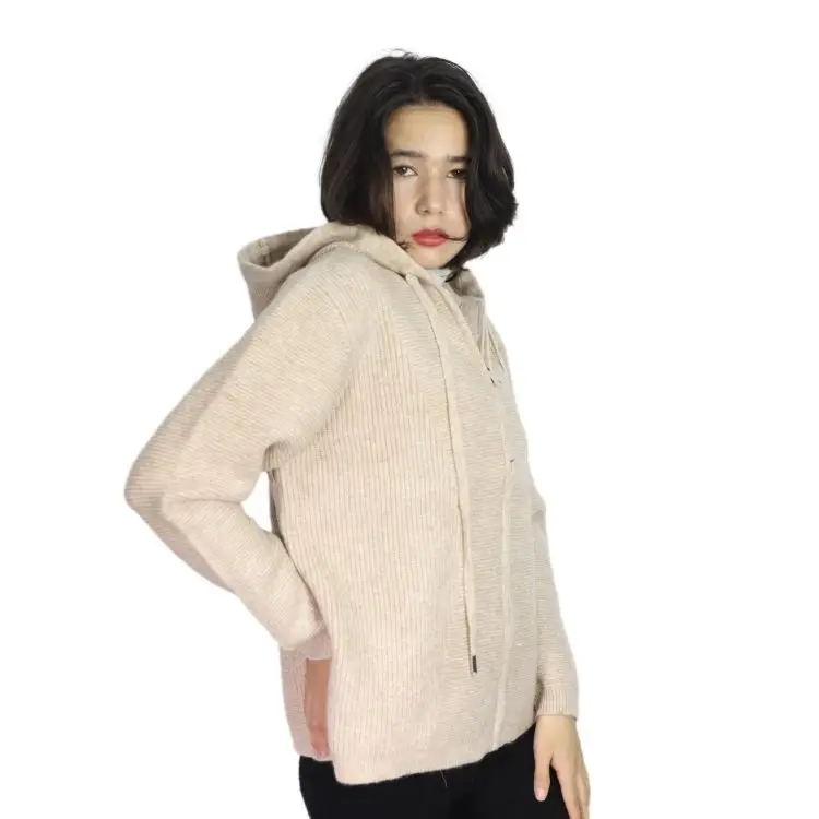 

2021 winter ladies girl knit loose knitted sweater hoodie cardigan sweater women, Customized color