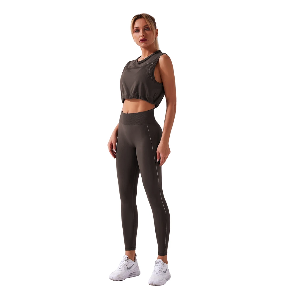 Newest Fitness Yoga Set 2 Piece Outfits Sets Wholesale High Quality