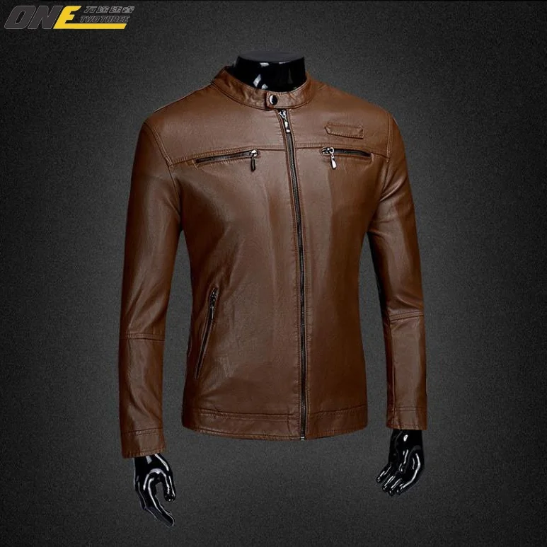 

customized Mens PU Motorcycle Leather Jacket, As the picture