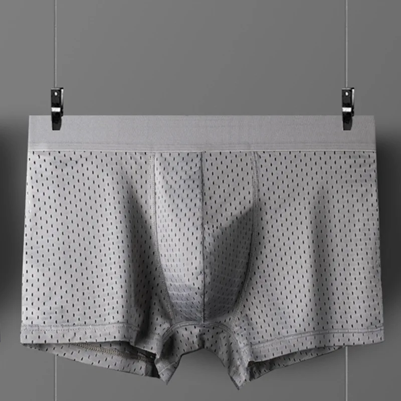 

Boys breathable men ice silk mesh underwear boxer breif breathable