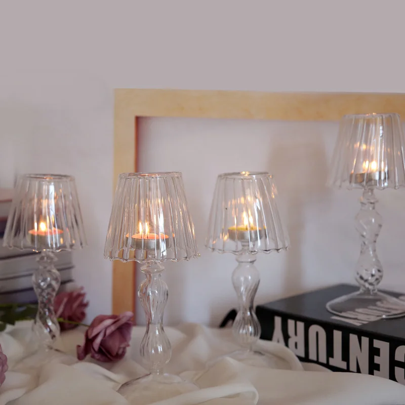 Home Wedding Decoration Clear Glass Table Lamp Candle Holder Buy