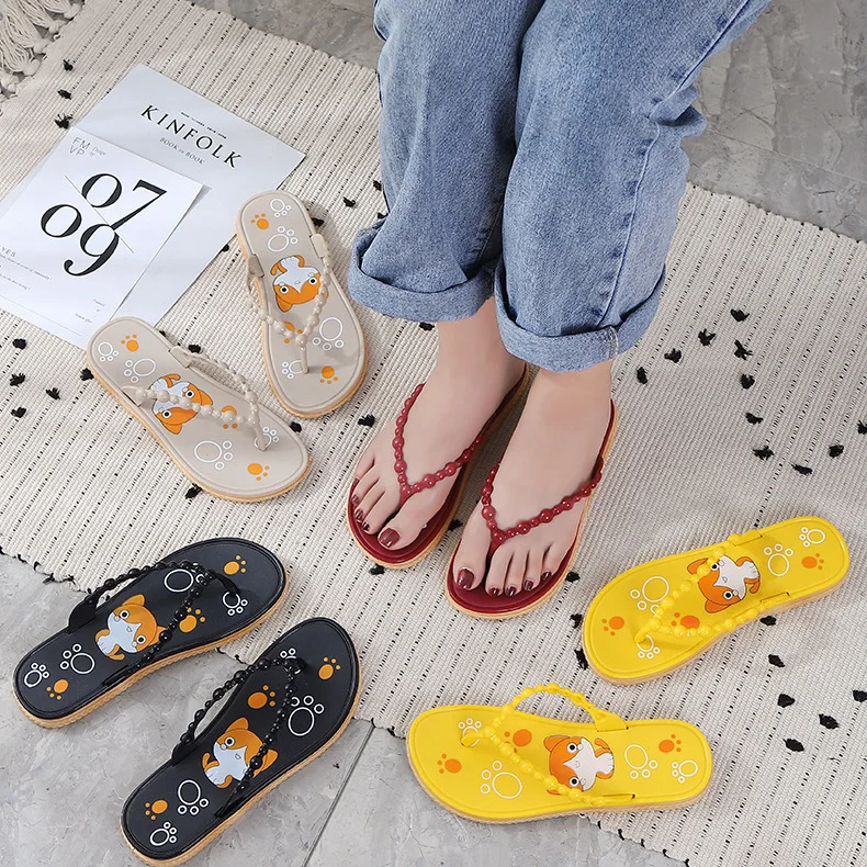 

cartoon women slippers flip flops