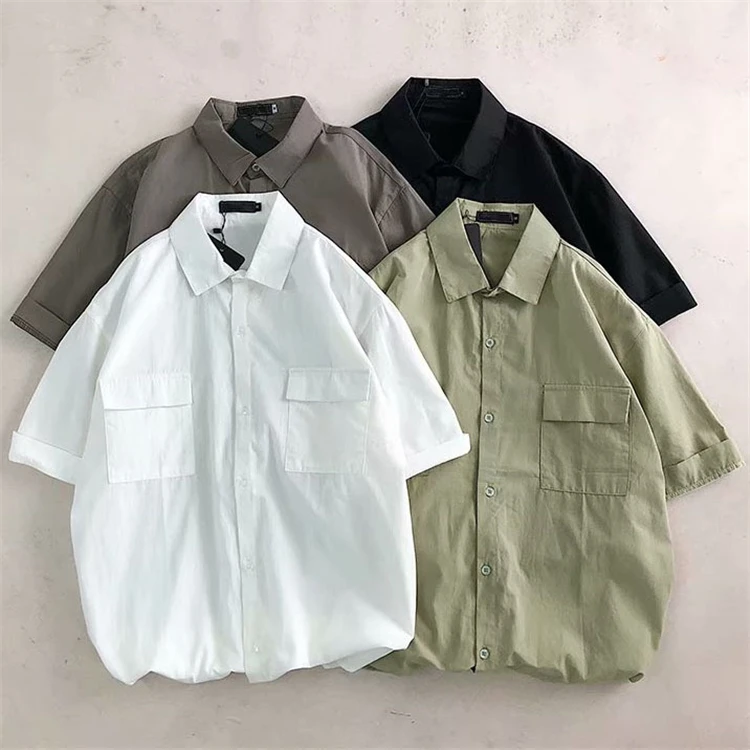 

2021 Best selling men fashion shirt New custom blank pure color shirt men breathable men button up shirt