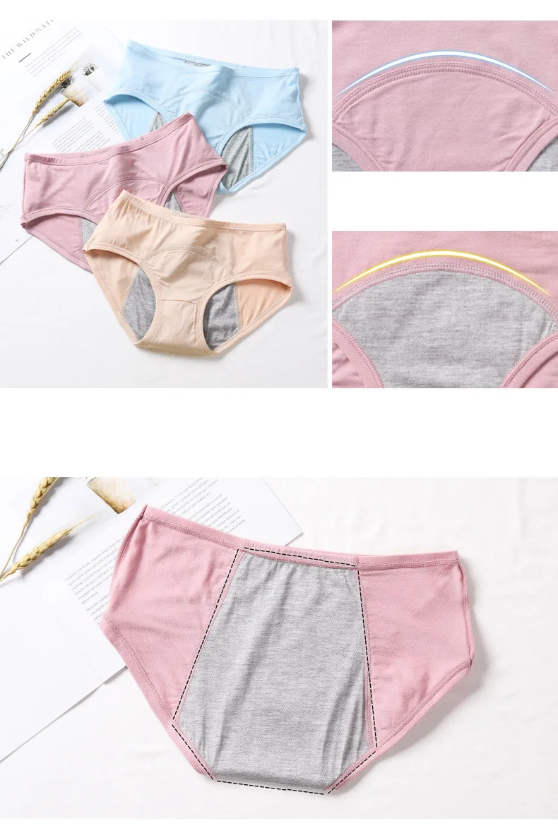 Modal Soft Hip Padded Korean Summer Panties With Menstrual Pad - Buy ...