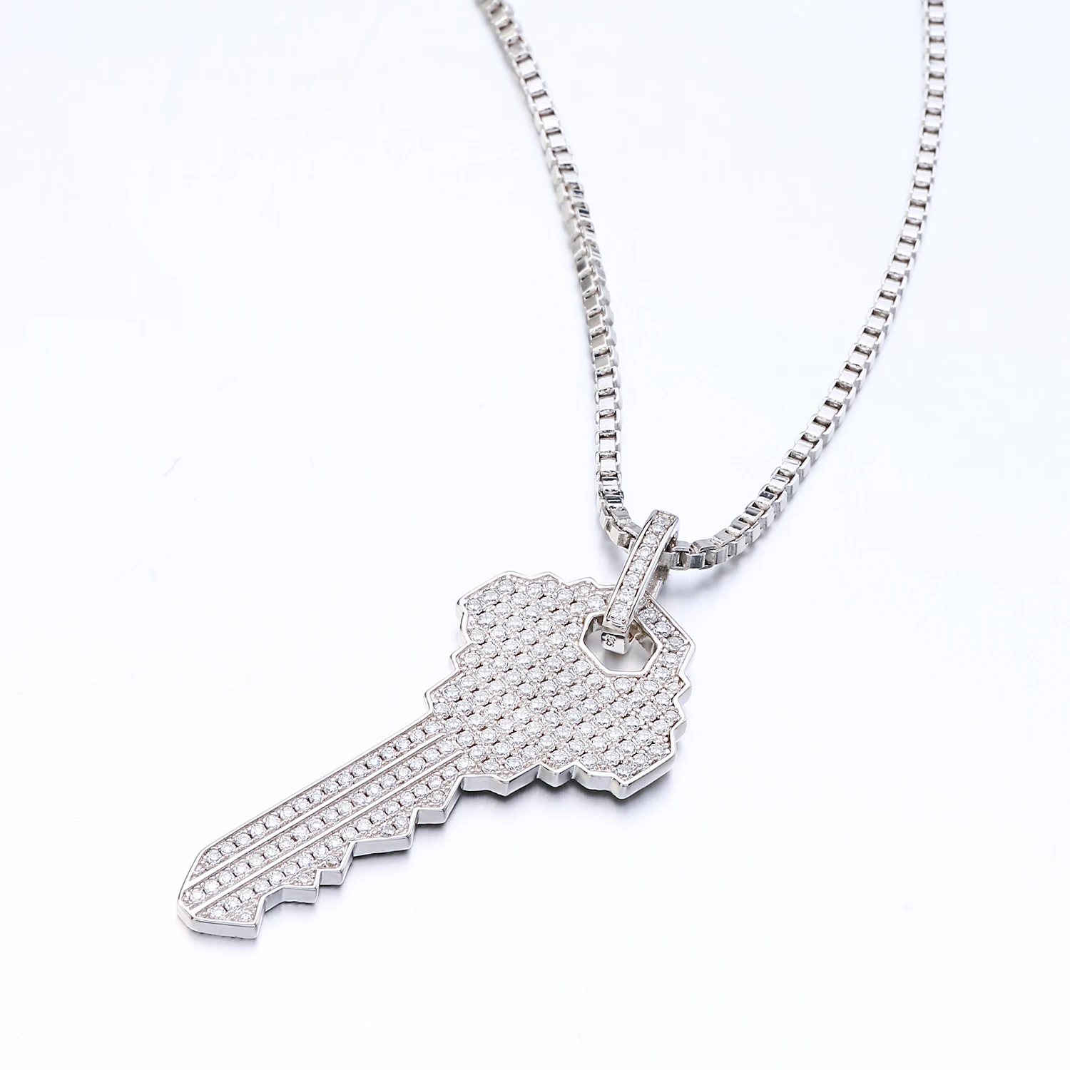 

Wholesale Love Wish Jewelry S925 Sterling Silver Key Heart Pendant Necklace