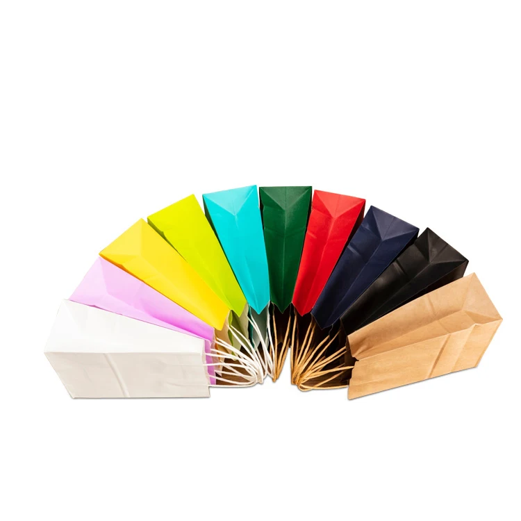 
Custom Your Own Logo Size Color Cheap Food Take Away Bown kraft Paper Bag with handle 