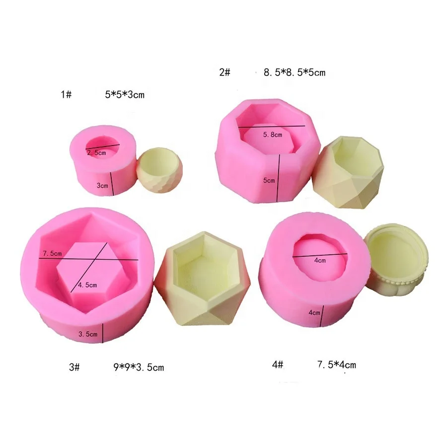 

Concrete Silicone Flower Pot Mold Succulent Cement Plaster Mould Soap Candle Making Mold Ceramic Potted Plant Crafts, As shown