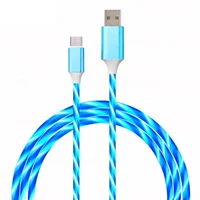 

Visible Flow LED EL Light Type-C USB Sync Data Charge Cable USB Lightning Charging Cable LED Visible Flowing Powerline Charger