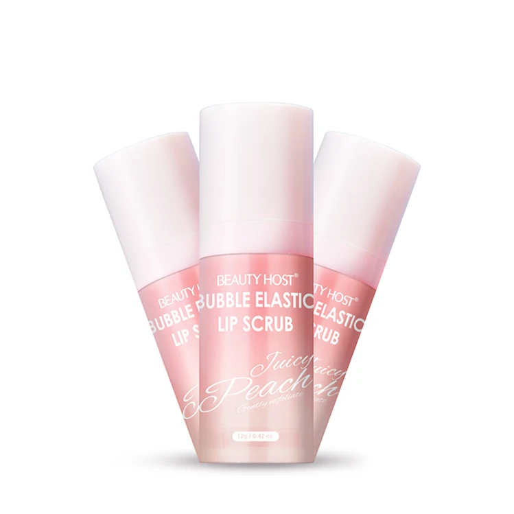 

2021 Newest High Quality Natural Organic Peach Fruit private label high end bubble lip scrub organic, Pink
