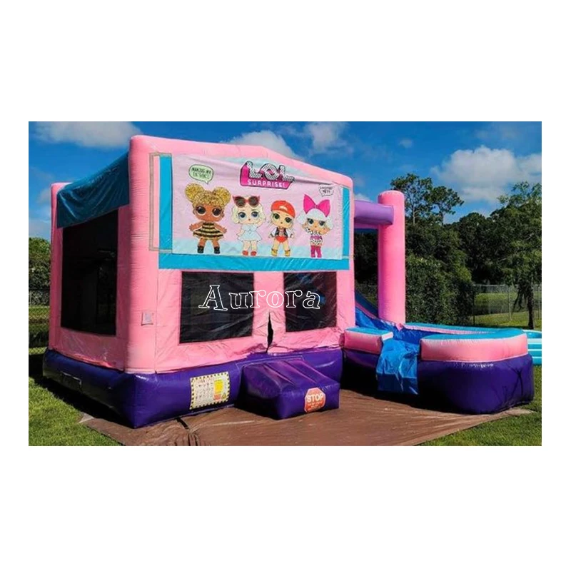 

Large factory popular Combo jumper Bounce House Inflatable Wet Dry slide for park, Customized