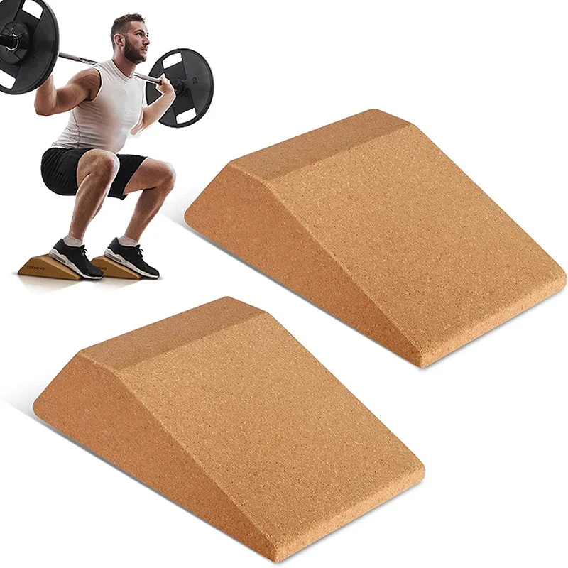 Chinmon Eco-Friendly Lightweight Waterproof Yoga Blocks High-Density Cork Squat Wedge Non-Slip Heeled Slant Ramp Custom Logo