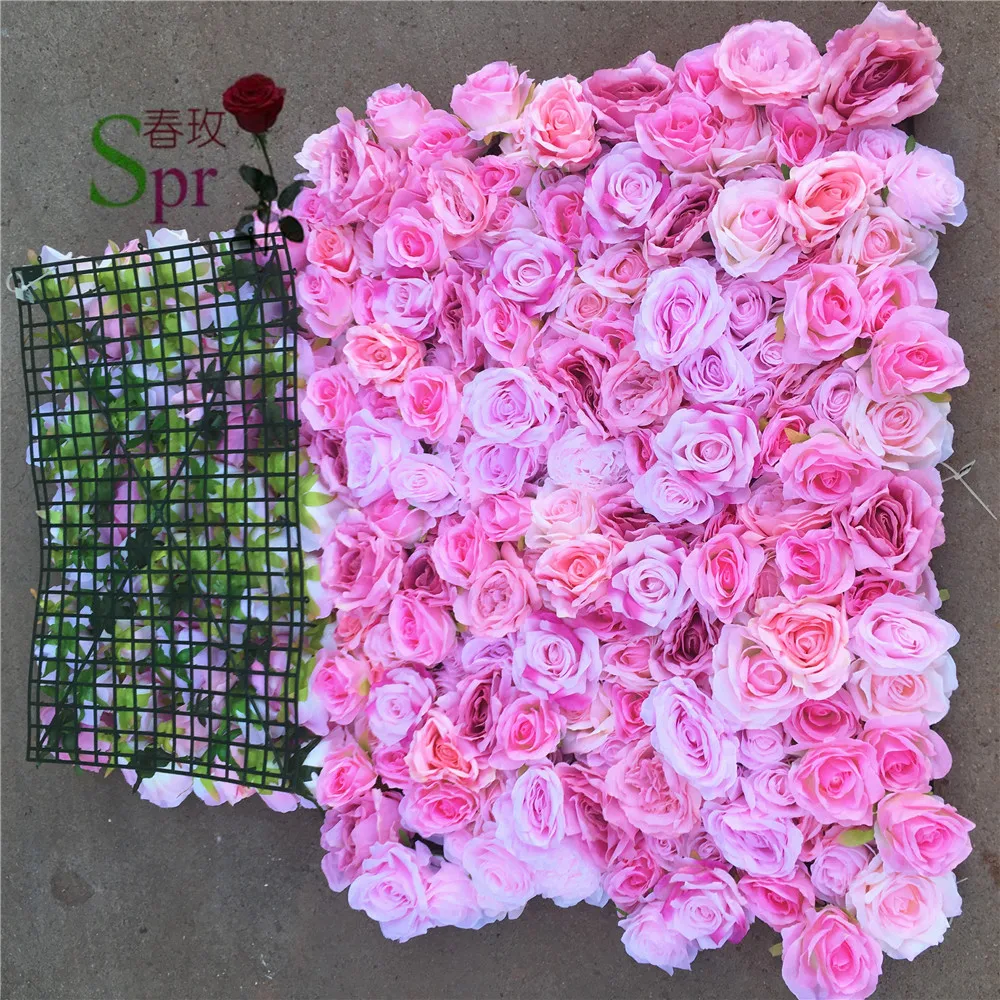 

SPR Rose hydrangea Wall Artificial Silk Rose 3D Flower Wall Background Party Decor Wall, Like picture