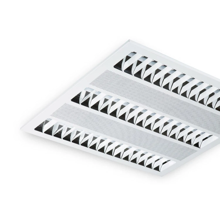 Double Parabolic Louver Aluminium Recessed Type Grille Replaceable T5 Fluorescent Light Fixture