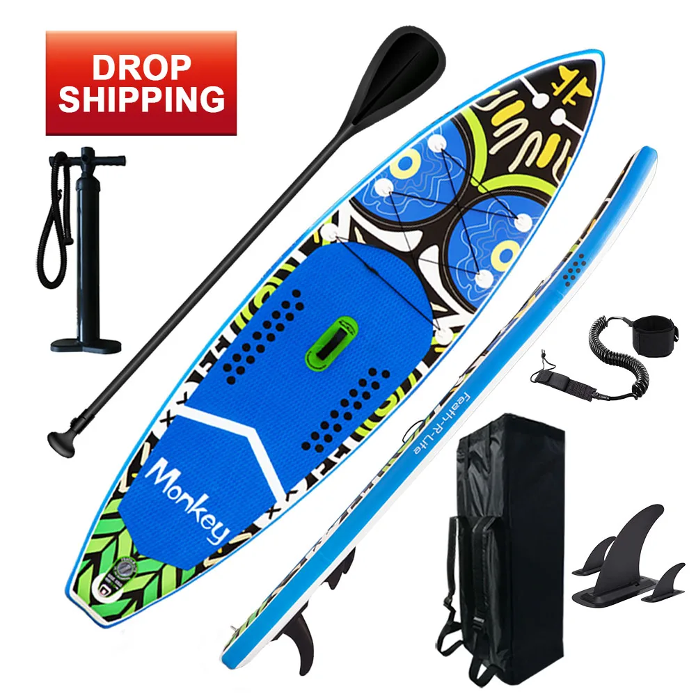 

FUNWATER Drop Shipping sup paddle board sup stand fish paddle board inflatable surfboard sup water surf stand paddle board sub, Blue