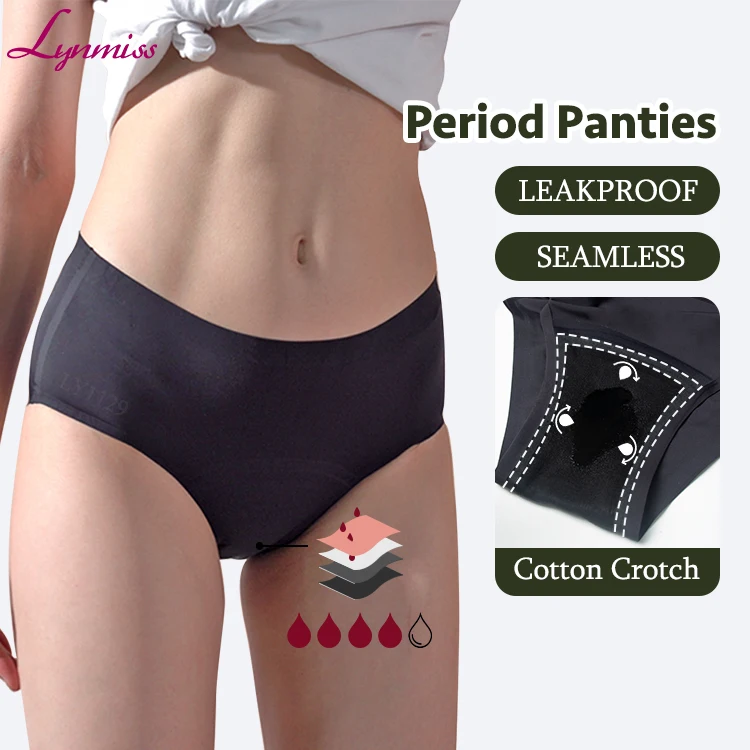 

Lynmiss Waterproof Strips On Side Incontinence Underwear Plus Size 4 Layer Leak Proof Menstrual Period Panties Heavy Flow Menstr