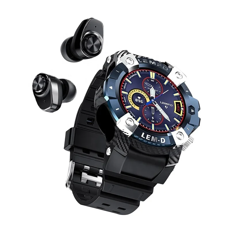 

LEMD Sports 1.3 Inch Smart watch BT 5.0 earbuds earphone 2 in 1 smart bracelet