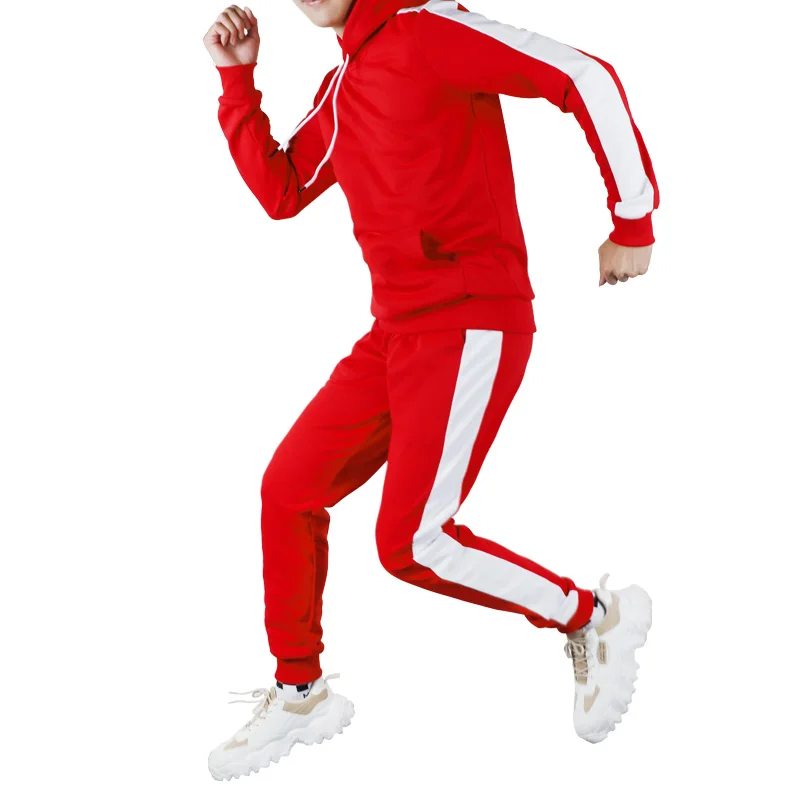 

Custom Red Tooling Jogging Suits 6 Pockets Long Pants and Hoodie Tracksuits for Men, Custom color