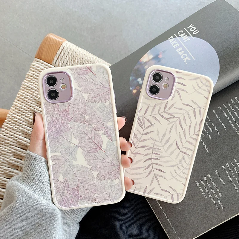 

Vintage Leaves Shockproof Phone Case For iPhone 13 12 Pro Max X XR XS Max 7 8 Plus SE2020 Soft TPU Back Cover Coque Funda Gift
