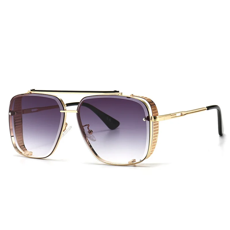 

Hot Sale Retro Punk Slice Metal Frame sunglass Fashion Luxury Square Men Women Driving sunglasses 2022