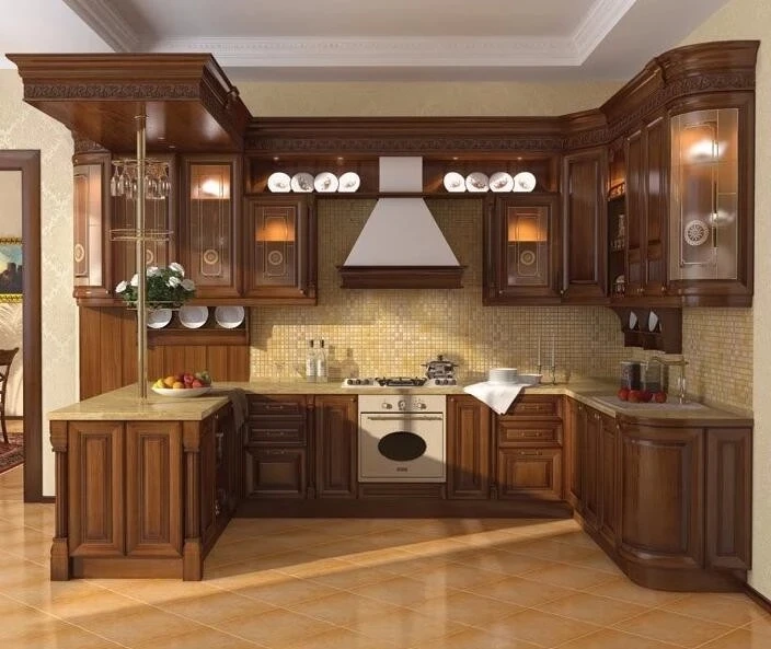 Honey maple shaker kitchen cabinet modern small kitchen design
