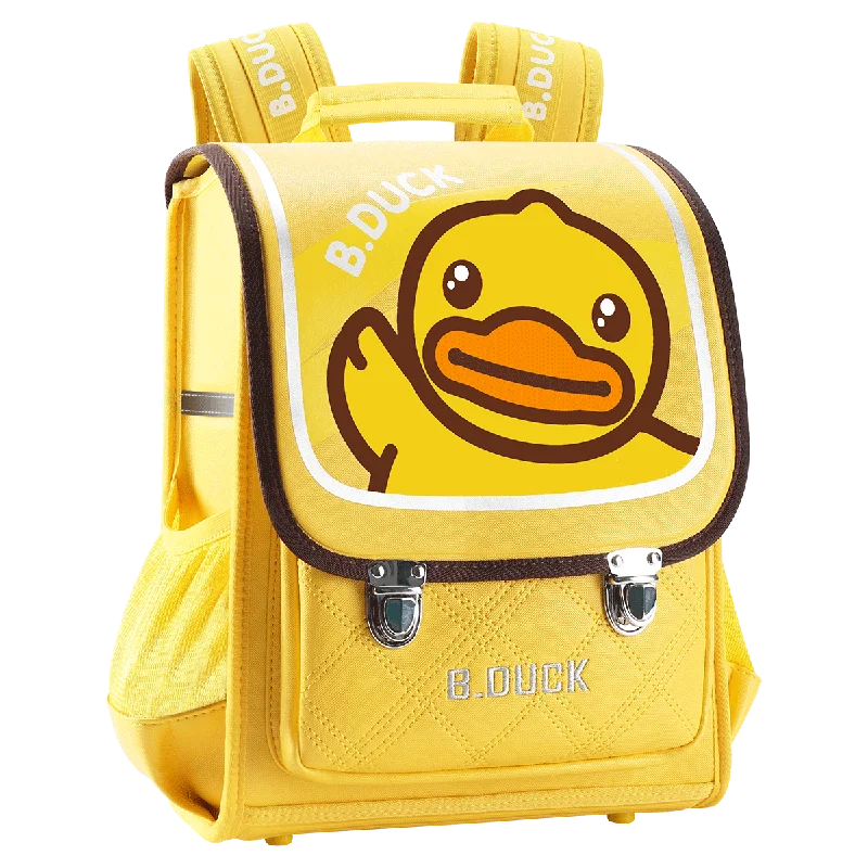 

2021 fashion cartoon duck large capacity breathable student schoolbag shoulder backpack, Red green pink