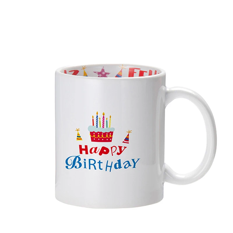 Happy Birthday Gift Mug Sublimation Mug With Decal Printed Inside