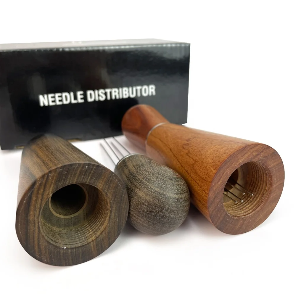 

Boonido Wooden Stainless Steel Coffee Stirrer Adjustable Coffee Powder Espresso Coffee Tools Needle Distribution