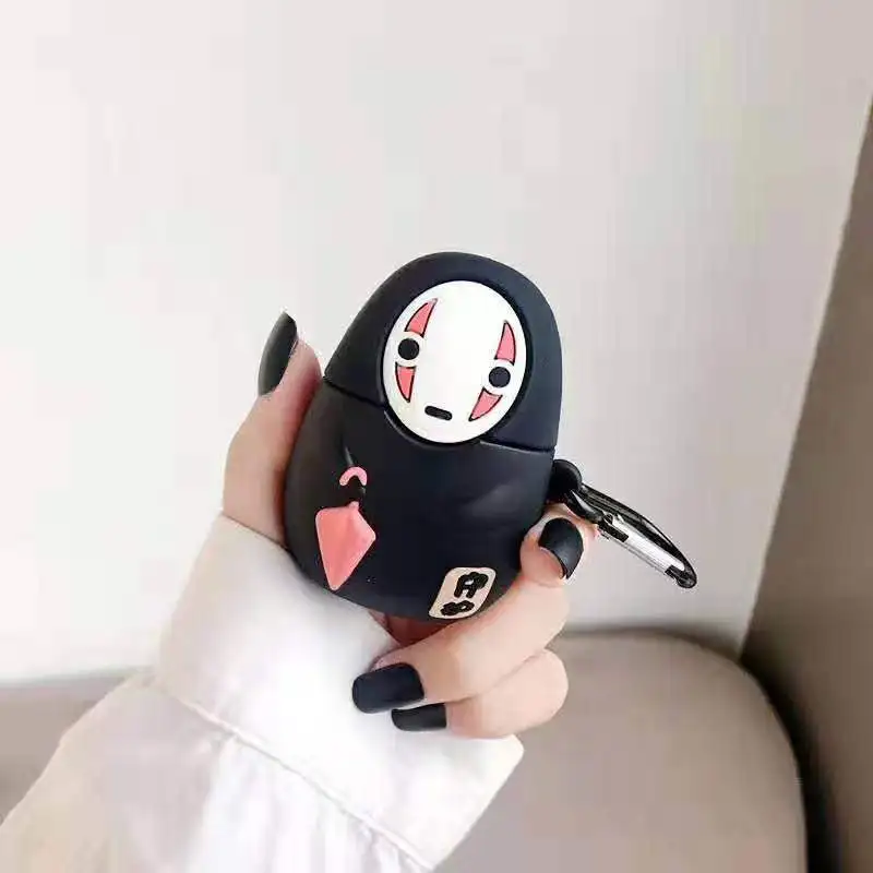 

Spirited Away Japanese Anime Kaonashi No Face Man Designer Silicone Wireless Earphone Case For Apple AirPods 1 2 Pro