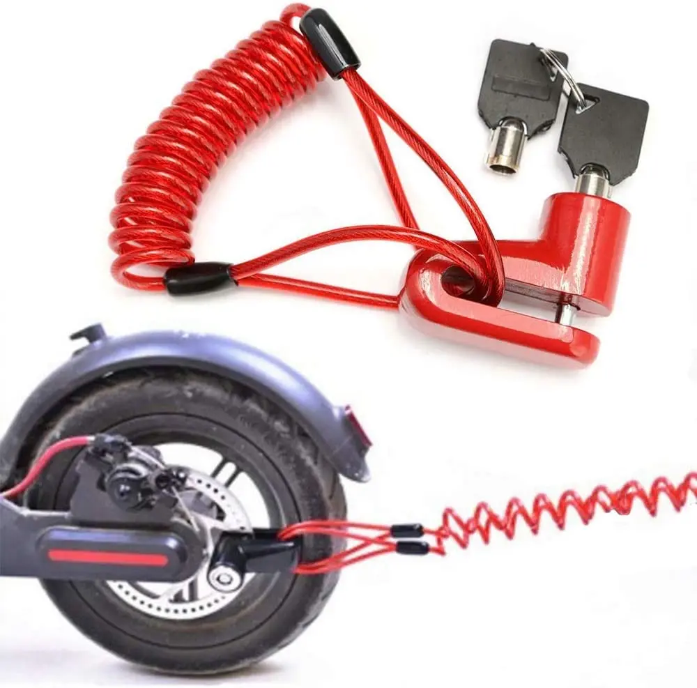 

Wildmx Safety spring cable Ebike lock warning lanyard spring coil wire rope bike reminder cable lock